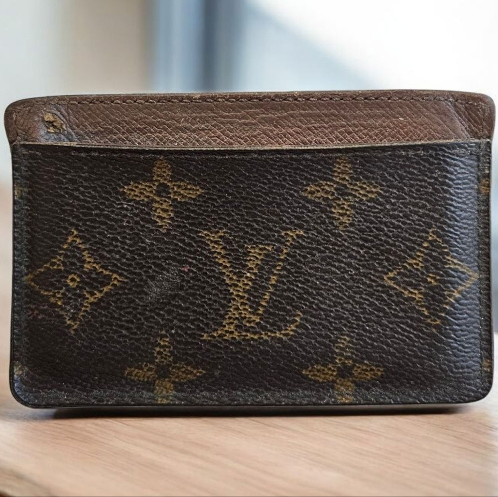Louis Vuitton Monogram Card Holder Authentic Distressed Repair Project